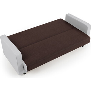 Диван-кровать Шарм-Дизайн Мелодия 140 рогожка шоколад и белая экокожа