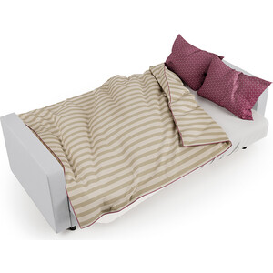 Диван-кровать Шарм-Дизайн Мелодия 140 рогожка шоколад и белая экокожа