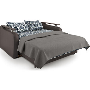 Диван-кровать Шарм-Дизайн Гранд Д 100 рогожка латте и экокожа шоколад