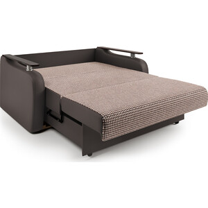 Диван-кровать Шарм-Дизайн Гранд Д 120 Корфу коричневый и экокожа шоколад