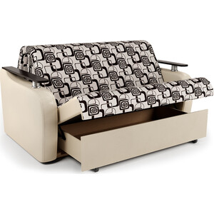 Диван-кровать Шарм-Дизайн Гранд Д 120 экокожа беж и ромб