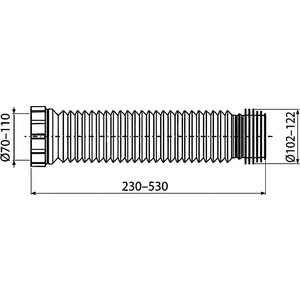 Гофра для унитаза AlcaPlast D70-110 мм, max L530 (A97SN)