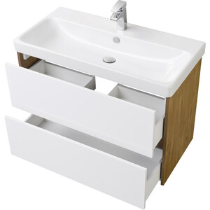 Мебель для ванной Акватон Сканди 90 белая/дуб рустикальный