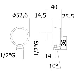 Подключение для шланга Paffoni Lusso круглое черное матовое (ZACC130ST)
