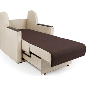 Кресло-кровать Шарм-Дизайн Аккорд Д рогожка шоколад и экокожа беж