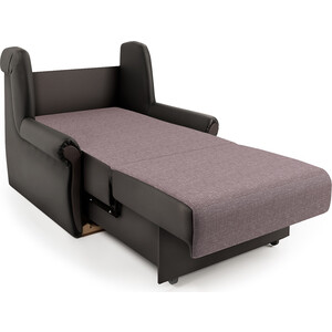 Кресло-кровать Шарм-Дизайн Аккорд М рогожка латте и экокожа шоколад