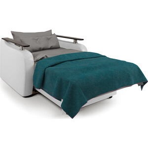Кресло-кровать Шарм-Дизайн Гранд Д фиолетовая рогожка и экокожа белая