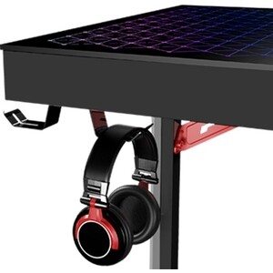Стол для компьютера/для геймеров Eureka GTG I43 Explorer edition со сткеклянной столешницей и RGB подстветкой