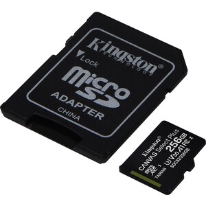 Карта памяти Kingston microSDXC 256Gb Canvas Select Plus (class 10/UHS-I/U1/100MB/s/SD- адаптер)