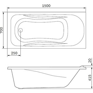 Акриловая ванна Am.Pm Sense 150x70 с каркасом и шторкой (W75A-150-070W-KL, W80S-100PS-150MT)