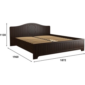 Кровать с ламелями и опорами Compass Монблан МБ-604К 190x180 орех шоколадный
