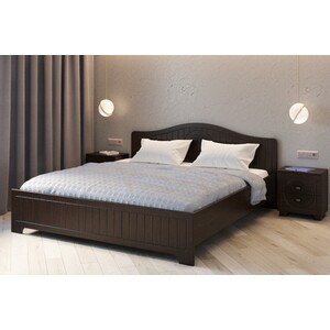Кровать с ламелями и опорами Compass Монблан МБ-604К 190x180 орех шоколадный