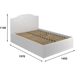Кровать с ламелями и подъемным механизмом Compass Монблан МБ-605К 190x140 белое дерево