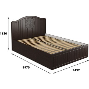 Кровать с ламелями и подъемным механизмом Compass Монблан МБ-605К 190x140 орех шоколадный