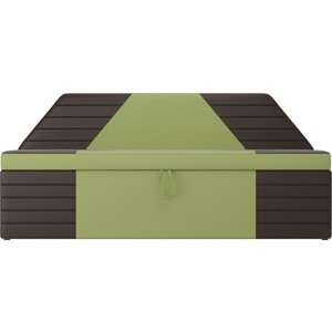 АртМебель Кухонный прямой диван Дуглас экокожа зеленый коричневый