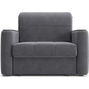 Кресло Агат Ницца НПБ 0.8 - Velutto 32 серый/накладка венге