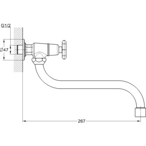 Кран для раковины Solone JIK настенный (JIK13-A102-A)