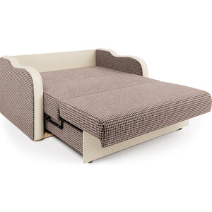 Диван-кровать Шарм-Дизайн Коломбо 160 корфу коричневый и экокожа беж