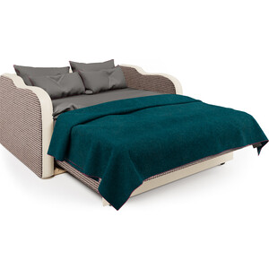 Диван-кровать Шарм-Дизайн Коломбо 160 корфу коричневый и экокожа беж