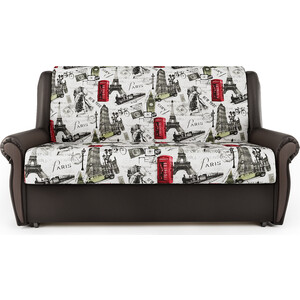 Диван-кровать Шарм-Дизайн Аккорд М 160 велюр Париж и экокожа шоколад