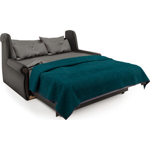 Диван-кровать Шарм-Дизайн Аккорд М 160 рогожка шоколад и экокожа шоколад