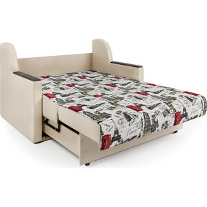 Диван-кровать Шарм-Дизайн Аккорд Д 160 велюр Париж и экокожа беж