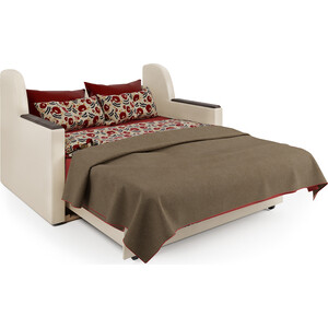 Диван-кровать Шарм-Дизайн Аккорд Д 160 корфу коричневый и экокожа беж