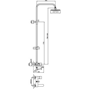 Душевая система Haiba HB с изливом и верхним душем (HB24181)