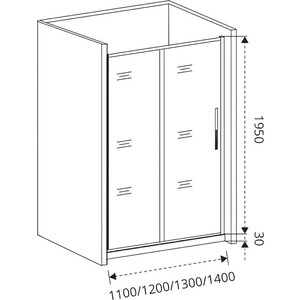 Душевая дверь Good Door Idea WTW 120х195 прозрачная, черный (WTW-120-C-B)