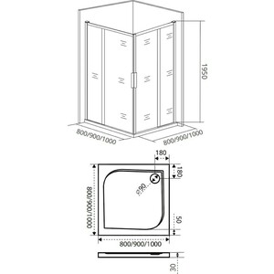 Душевой уголок Good Door Idea CR 80x80 прозрачный, хром (CR-80-C-CH)