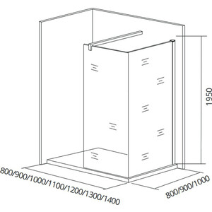 Боковая стенка Good Door Walk-In SP+P 90х195 прозрачное, черный (SP+P-90-C-B)