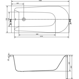 Акриловая ванна Cersanit Flavia 150x70, с каркасом (P-WP-FLAVIA*170, K-RW-SANTANA*150)