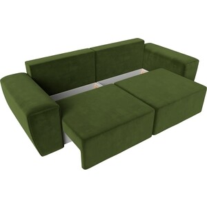 Прямой диван АртМебель Беккер микровельвет зеленый