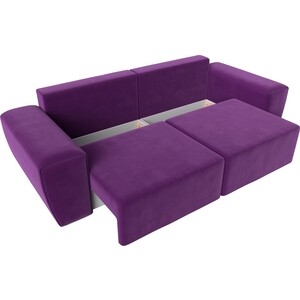 Прямой диван АртМебель Беккер микровельвет фиолетовый