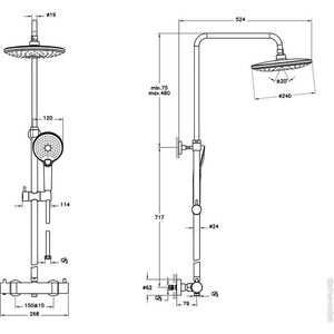 Душевая система Vitra Aquaheat медь (A4720526EXP)