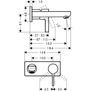 Смеситель для раковины Hansgrohe Metris S для механизма 13622180, хром (31162000)