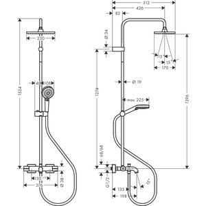 Душевая система Hansgrohe Vernis Shape 230 с термостатом и изливом (26284000)