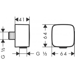 Шланговое подключение Hansgrohe FixFit Wall белый матовый (26457700)