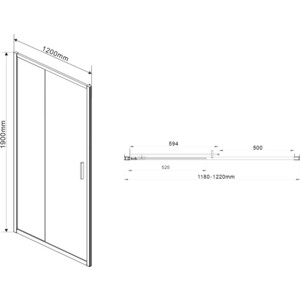 Душевая дверь Vincea Garda VDS-1G 120х190 стекло тонированная, черная (VDS-1G120CGB)