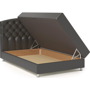Кровать Шарм-Дизайн Премиум 140 экокожа шоколад и узоры