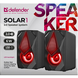 Акустическая система Defender Solar 1 6Вт, подсветка, питание от USB (65401)