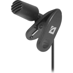 Микрофон Defender MIC-109 черный, на прищепке, 1,8 м (64109)
