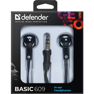 Наушники Defender Basic 609 черный + белый (63609)