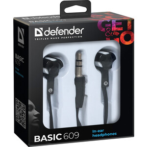 Наушники Defender Basic 609 черный + белый (63609)