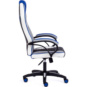 Кресло TetChair Pilot кож/зам/ткань, черный перфорированный/светло-серый/синий 36-6/06/TW-14/36-39