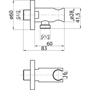 Шланговое подключение Cezares Czr с подключением шланга, хром (CZR-AI13-01)
