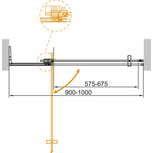 Душевая дверь Cezares Slider B-1 100-90х195 тонированная, хром (SLIDER-B-1-90/100-BR-Cr)