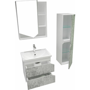 Мебель для ванной Grossman Инлайн 60х40 белая/бетон