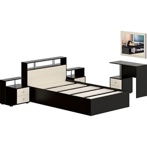 Комлект мебели СВК Камелия спальня № 6 венге/дуб лоредо 120х200