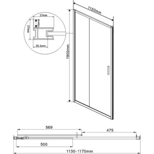 Душевая дверь Vincea Garda VDS-1G 115х190 прозрачная, хром (VDS-1G115CL)